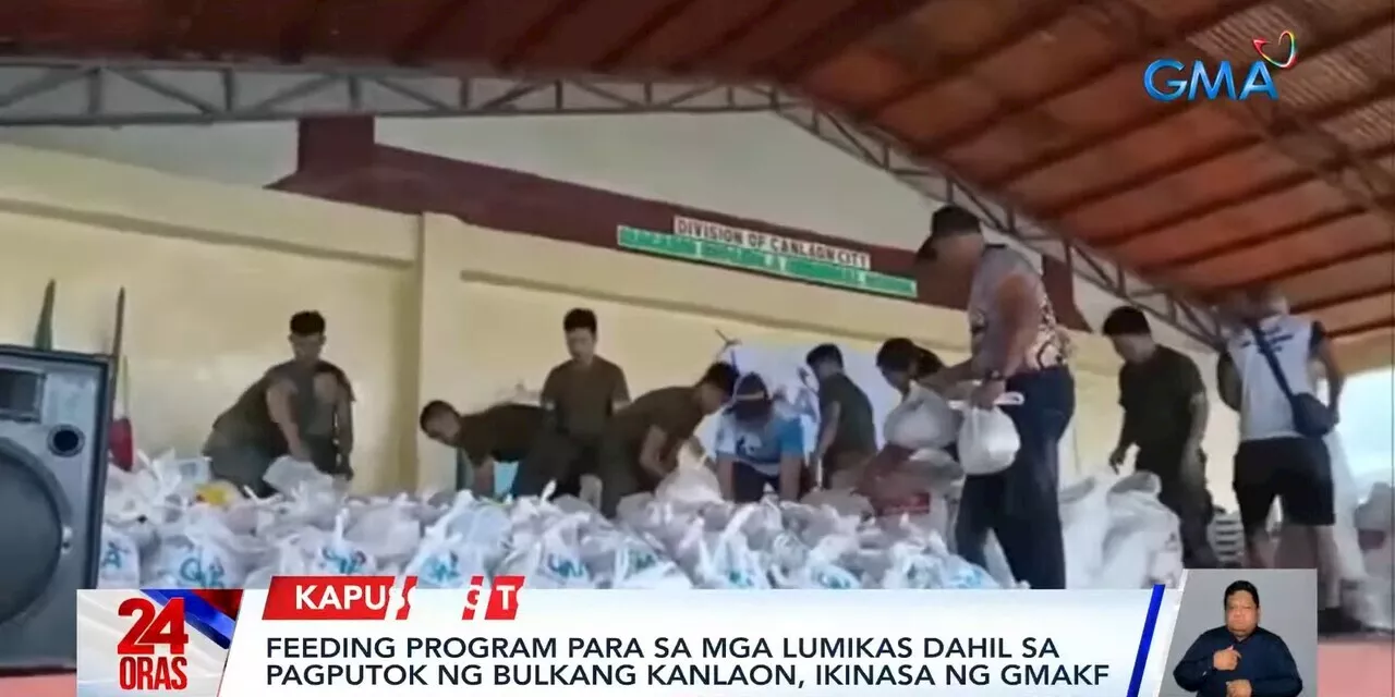 Residents affected by Kanlaon eruption benefit from feeding program by GMA Kapuso Foundation