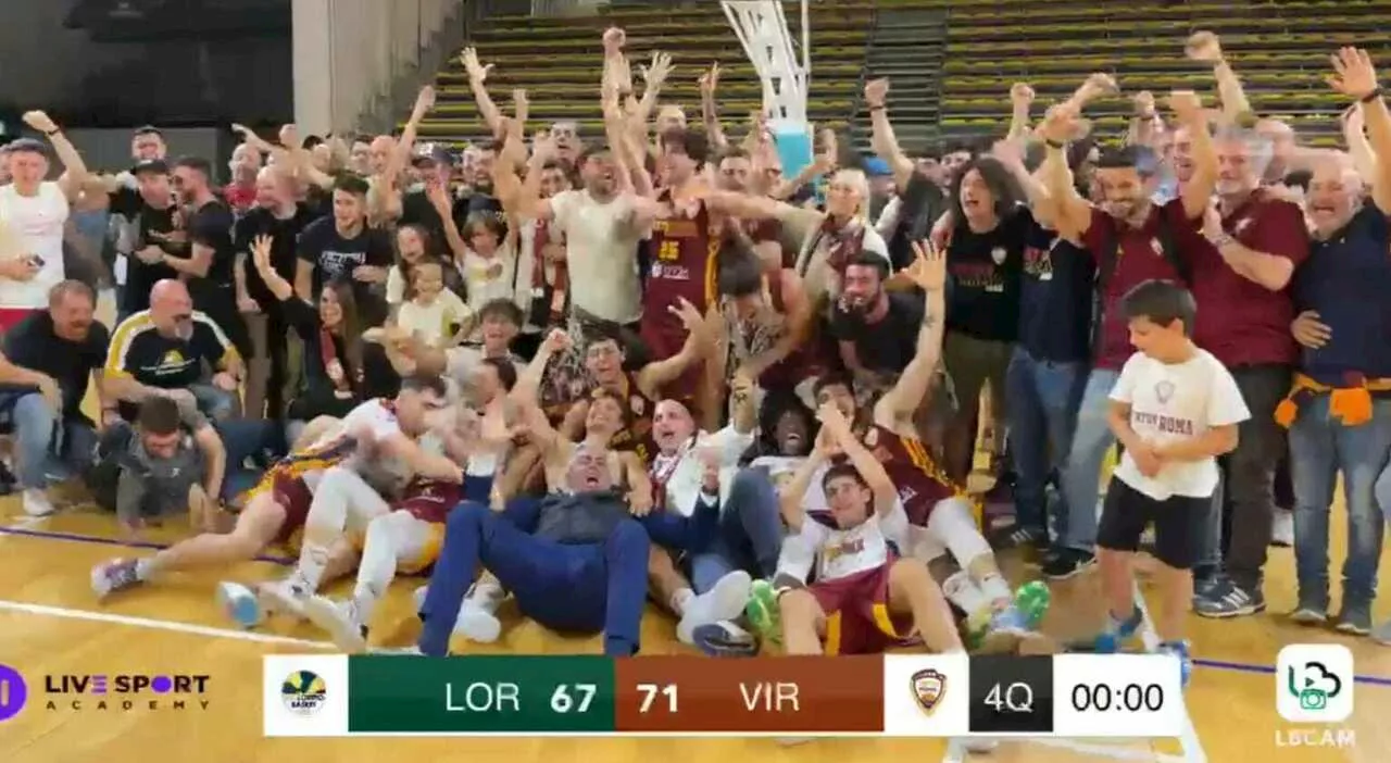 Basket, la Virtus GVM Roma 1960 vince anche a Pesaro e conquista la promozione in B Nazionale