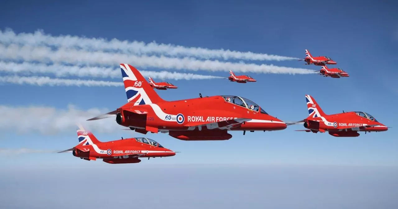 Map shows Red Arrows flypast route and times today for D-Day anniversary