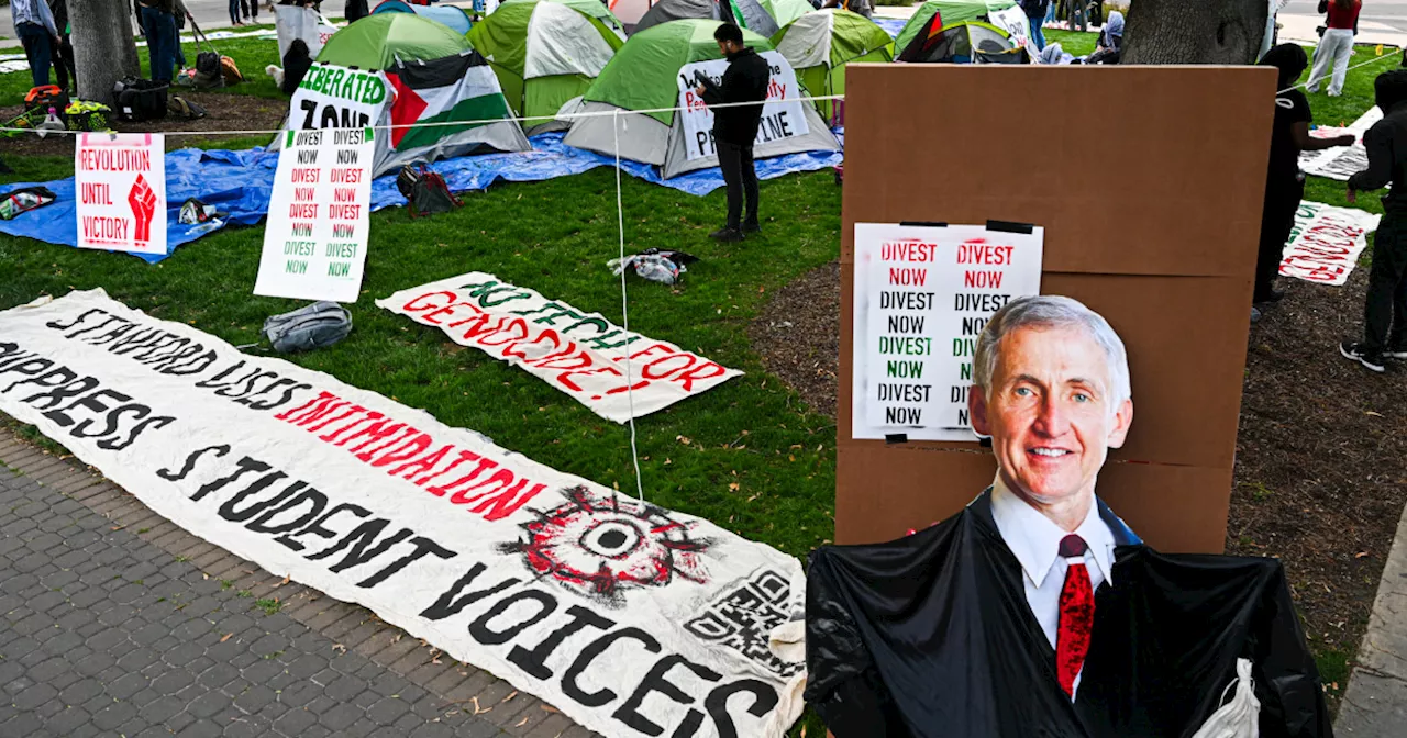 Pro-Palestinian protesters barricade themselves inside Stanford University president's office