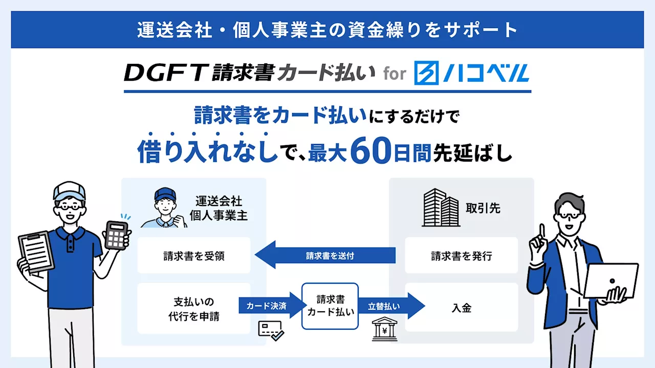 運送事業者の資金繰りをサポートするB2B決済サービス 「DGFT請求書カード払い for ハコベル」を提供開始