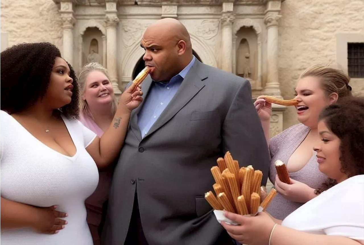 AI-generated picture of San Antonio ladies feeding Charles Barkley churros goes viral