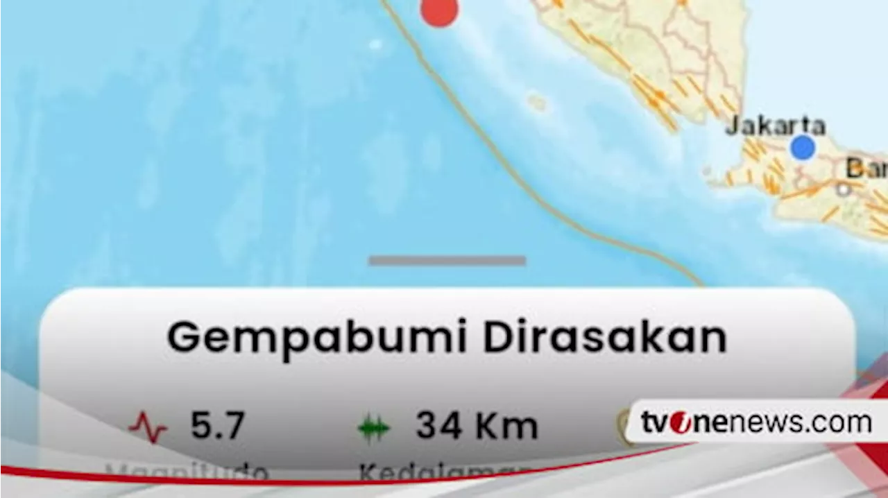 Gempa Terkini: Mukomuko Bengkulu Diguncang Gempa Magnitudo 5,7