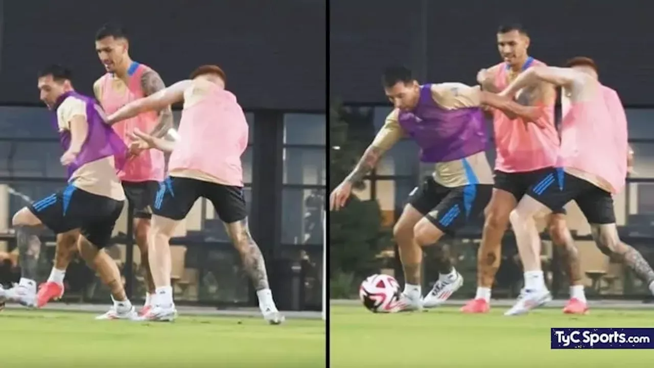 (VIDEO) El duelo de Messi con el Colo Barco en el entrenamiento de la Selección