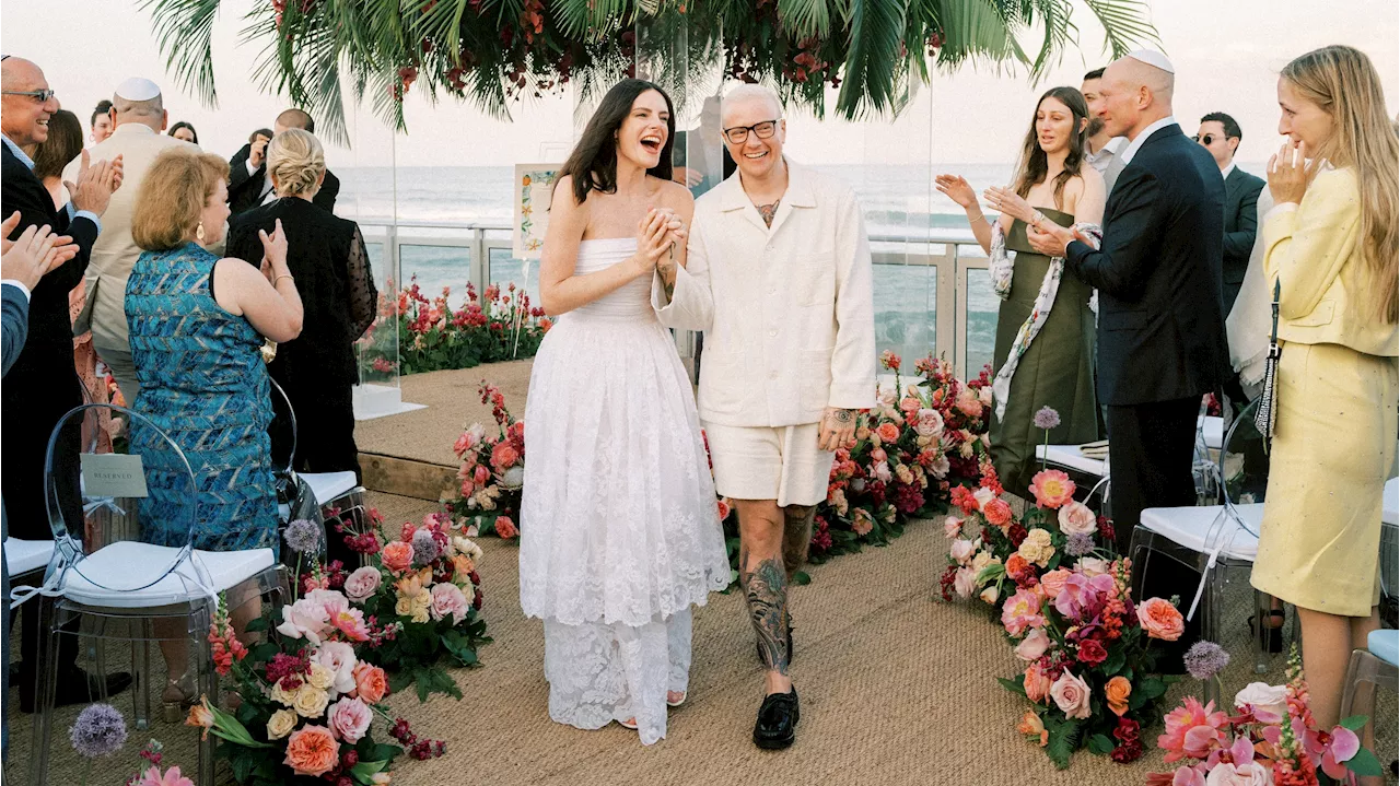 A Festive Florida Wedding With Two Cocktail Hours, Two Aisles, Two Rabbis, and Two Receptions