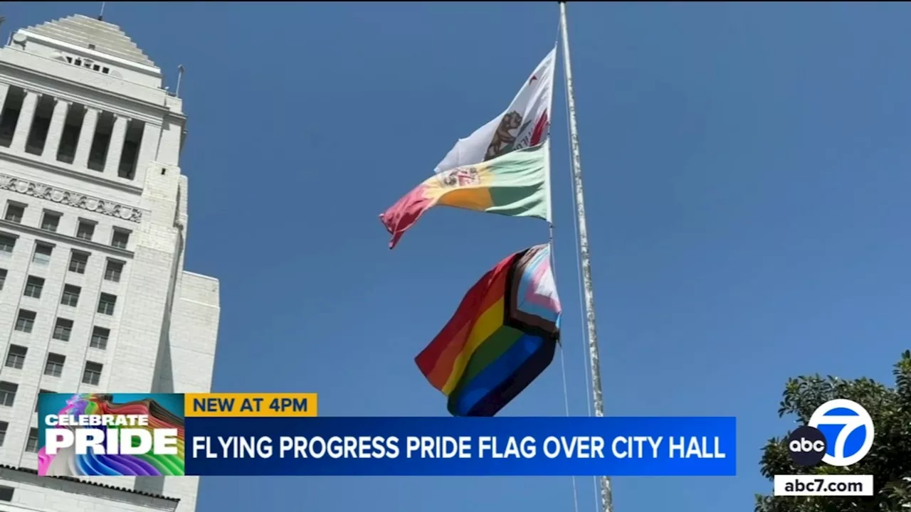 Progress Pride flag flies over LA City Hall for first time