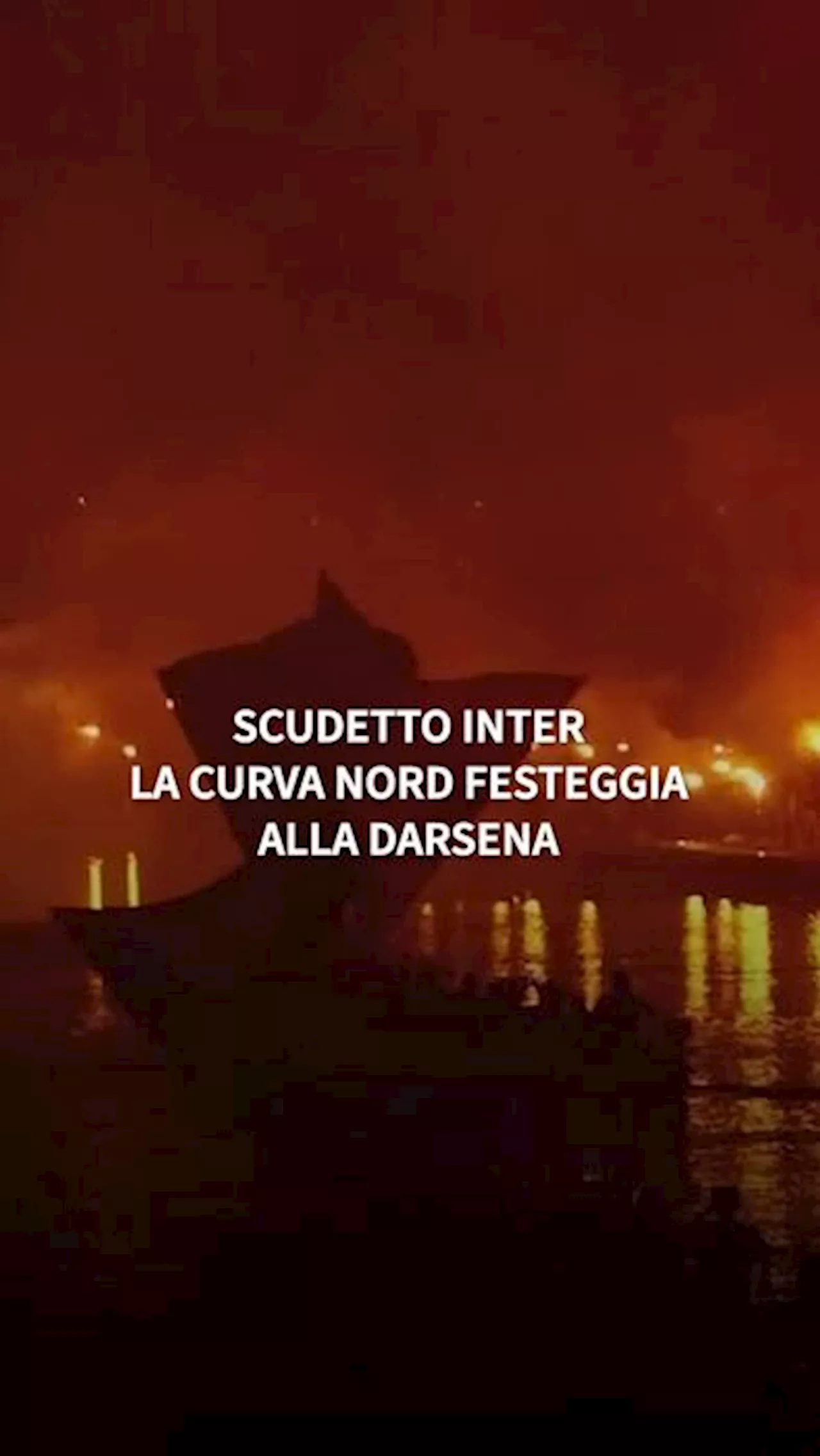 Scudetto Inter, la Curva Nord festeggia alla Darsena