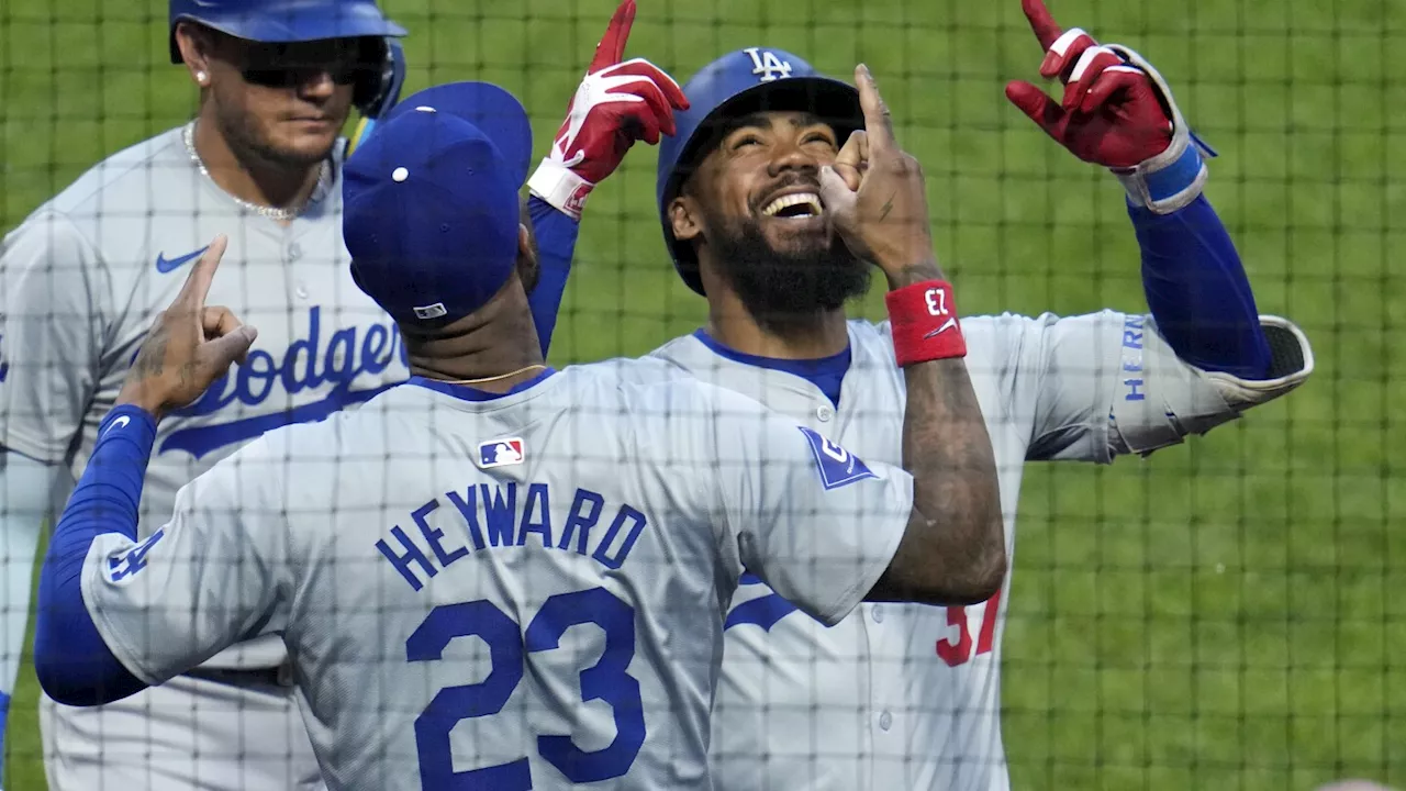 Betts, Freeman, Hernandez all homer as Dodgers avoid sweep by handling the Pirates 11-7