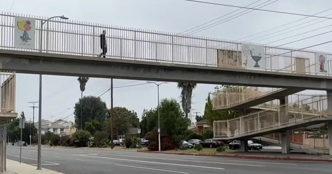 Snoopy bridge in Tarzana gets restoration help for Peanuts character art panels