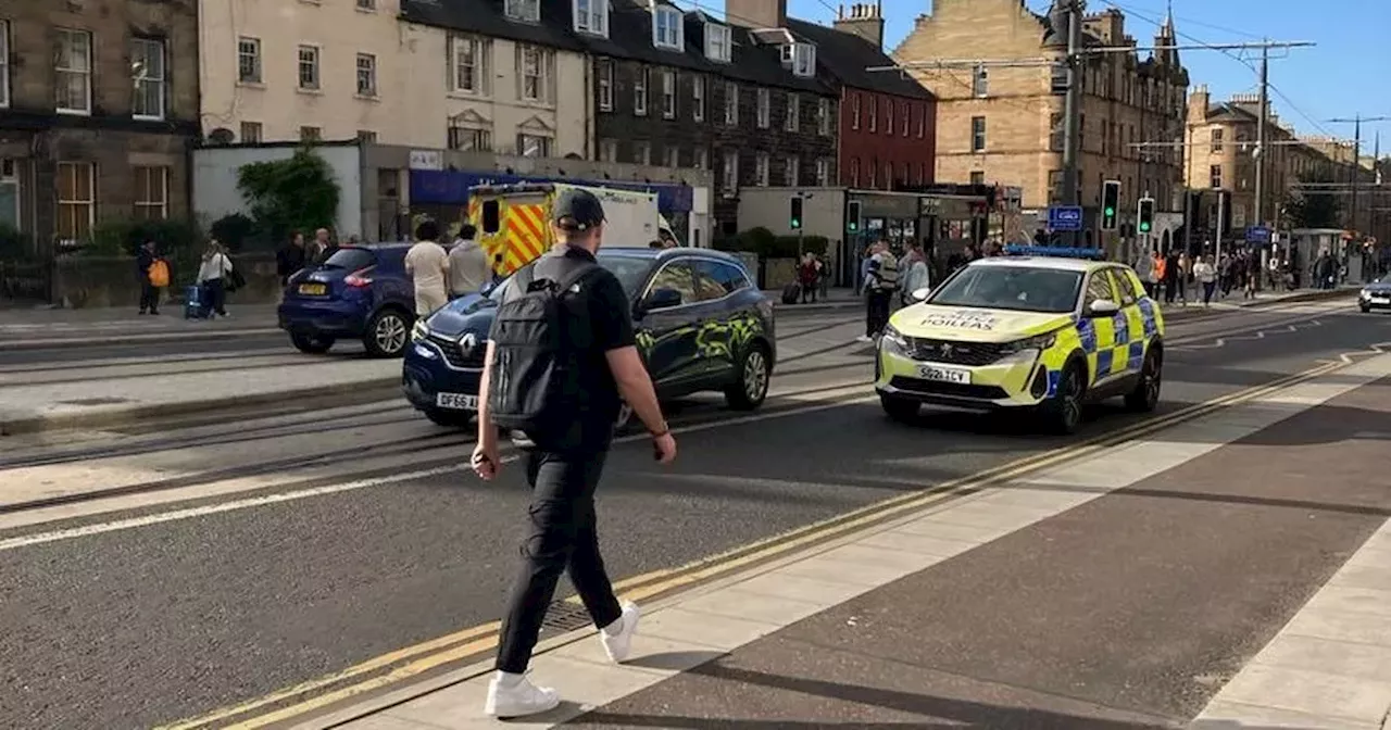 Man found 'bleeding' on Edinburgh tram line as emergency crews race to scene