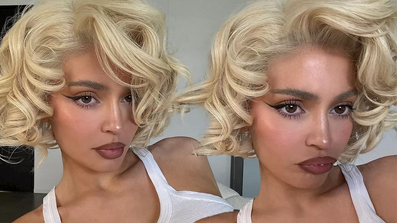 Kylie Jenner resembles bombshell Marilyn Monroe as she makes the rare move of sharing photos of...