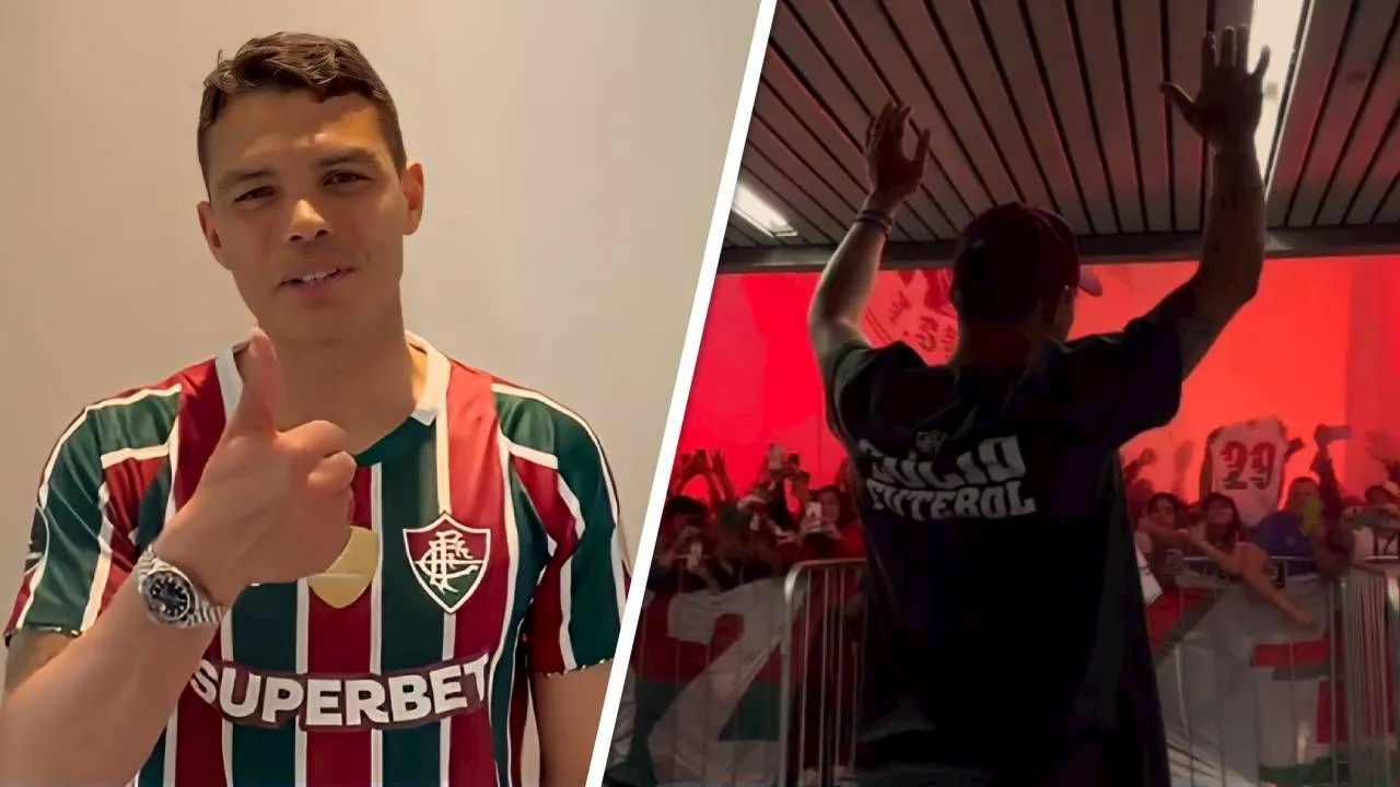 Thiago Silva desembarca no Rio 'abraçado' pela torcida do Fluminense