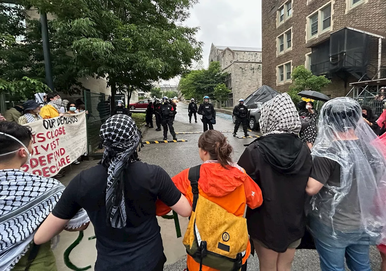 Montreal police arrive at McGill University in riot gear after pro-Palestinian protesters occupy administration building