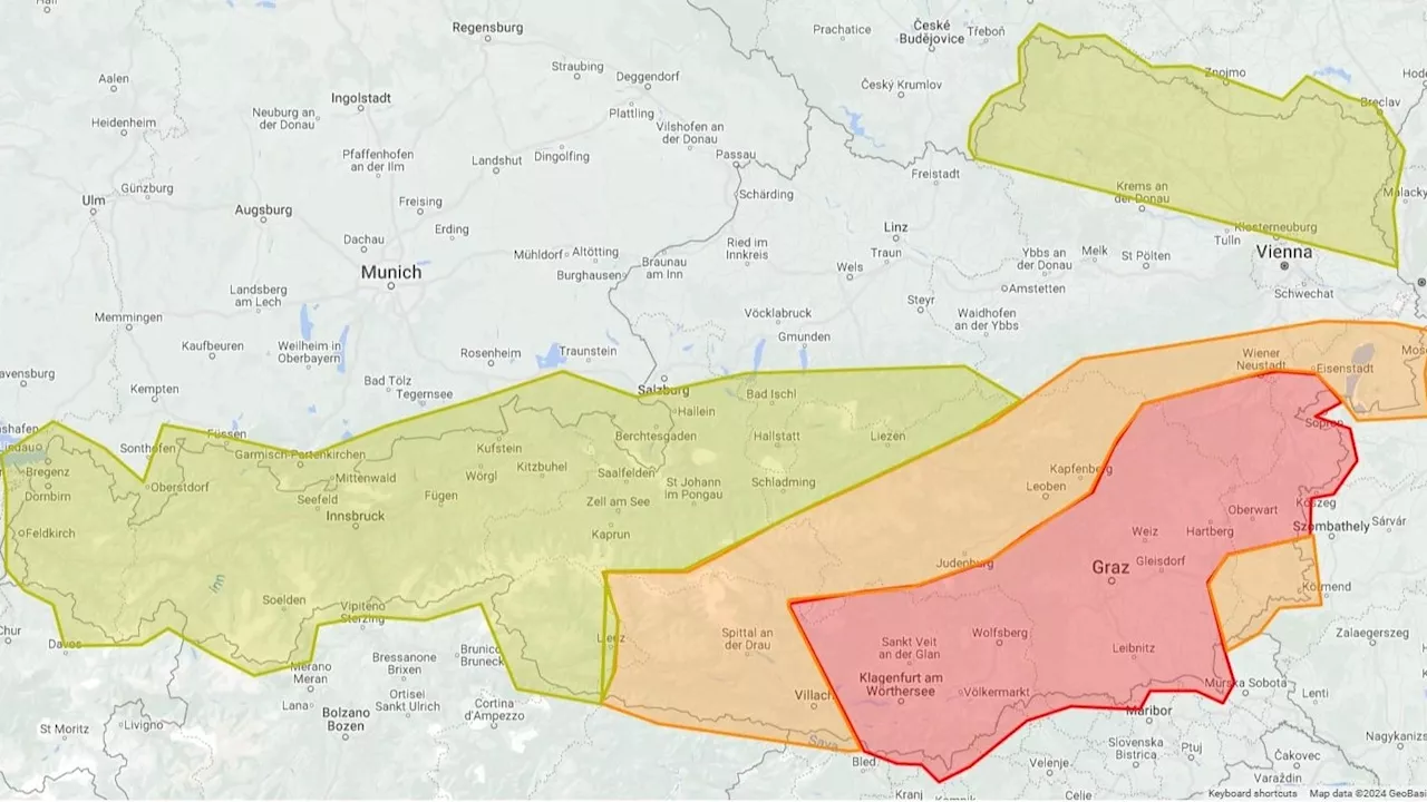 Unwetter mit Riesen-Hagel trifft jetzt Österreich