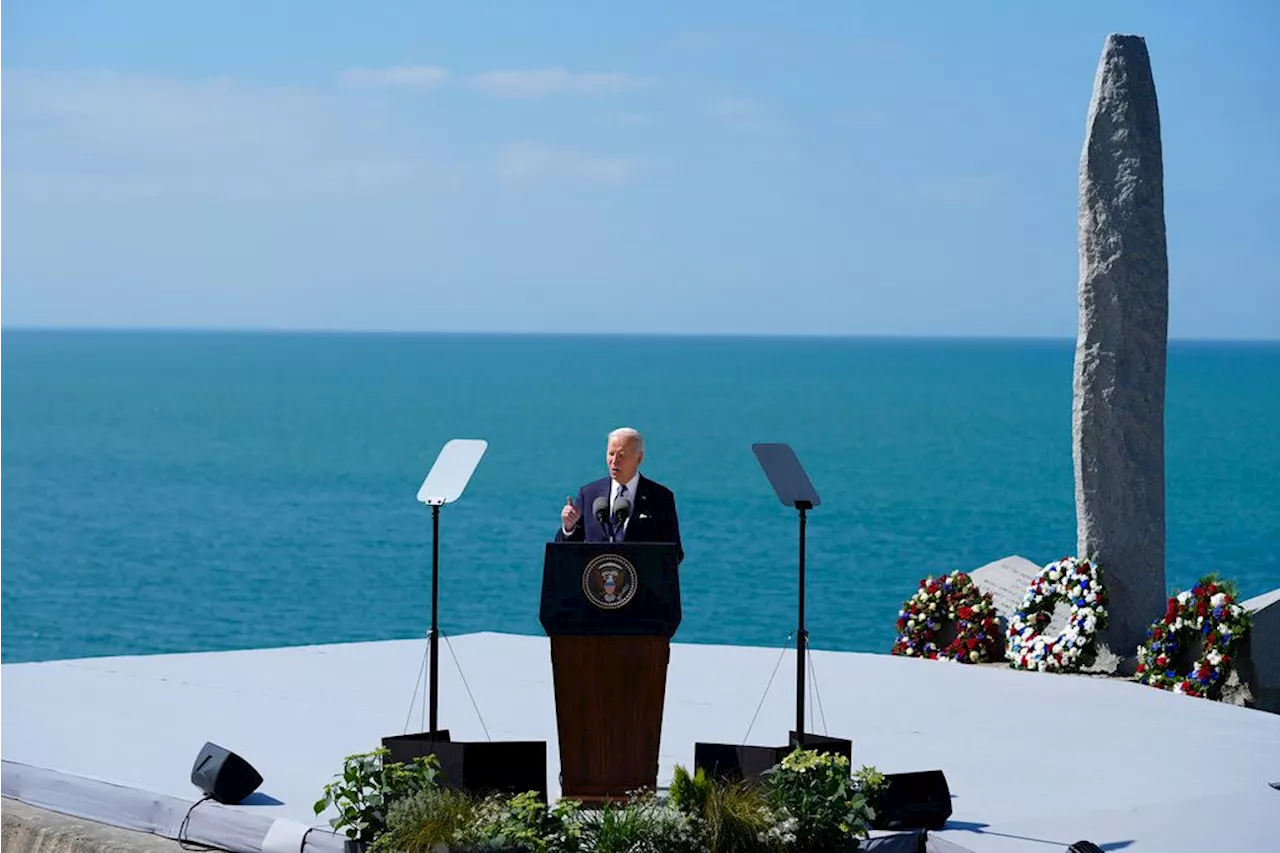 Biden looks to Pointe du Hoc to inspire the push for democracy abroad and at home