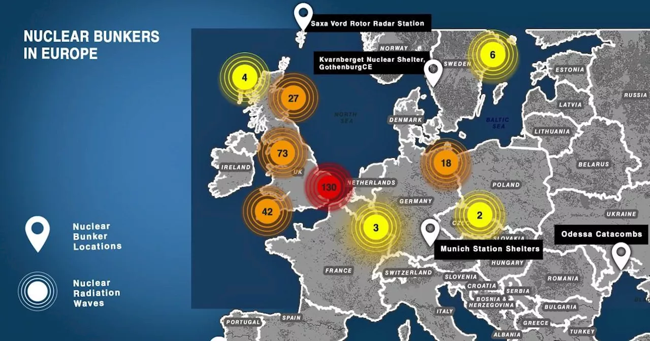 Map reveals countries with the most nuclear bunkers around Europe