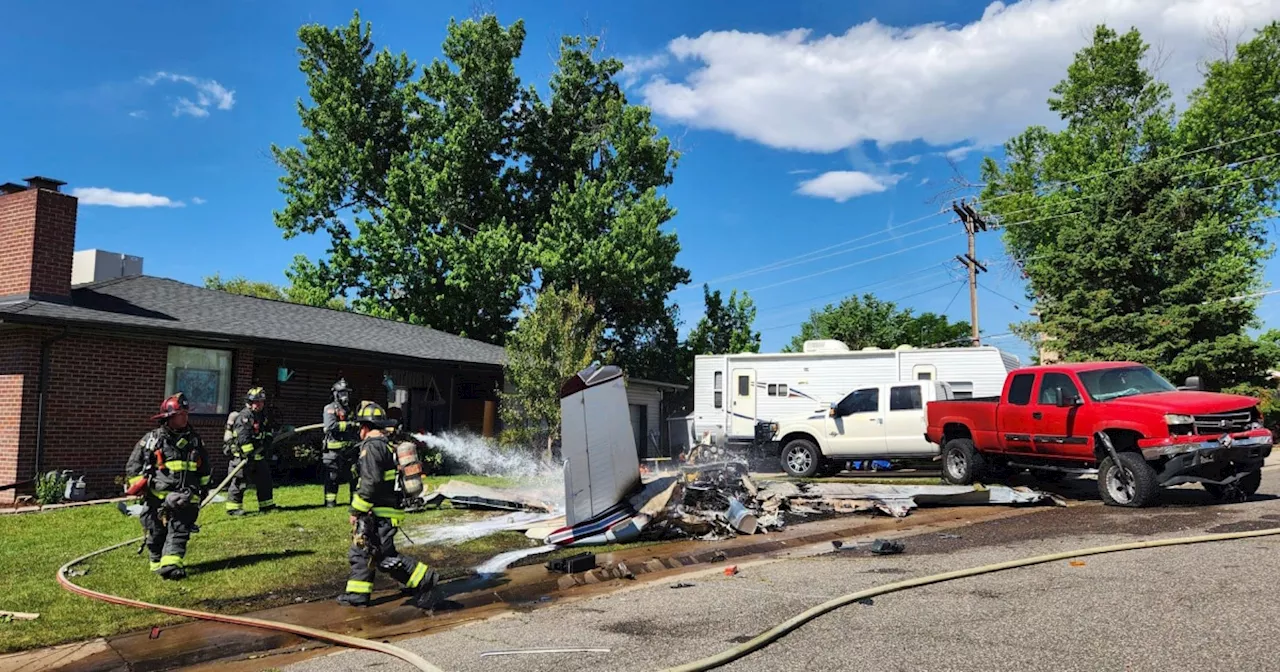 Small airplane crashes in front of Colorado home injuring 4, authorities say