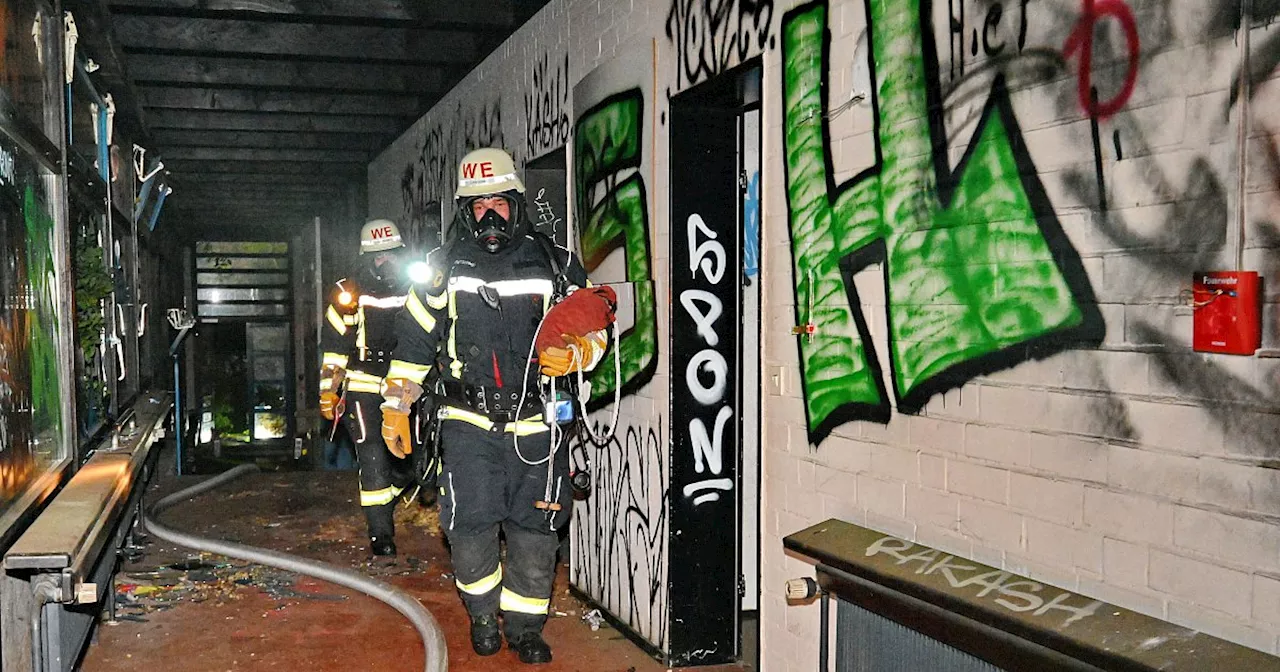 Bielefelder Feuerwehr löscht Feuer in zugewucherter Bethel-Ruine