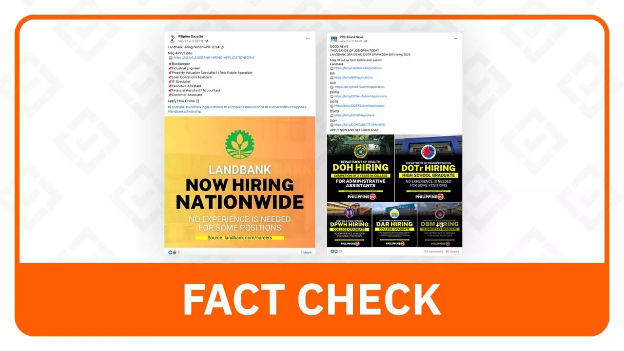 FACT CHECK: Facebook post contains fake link for Landbank job application