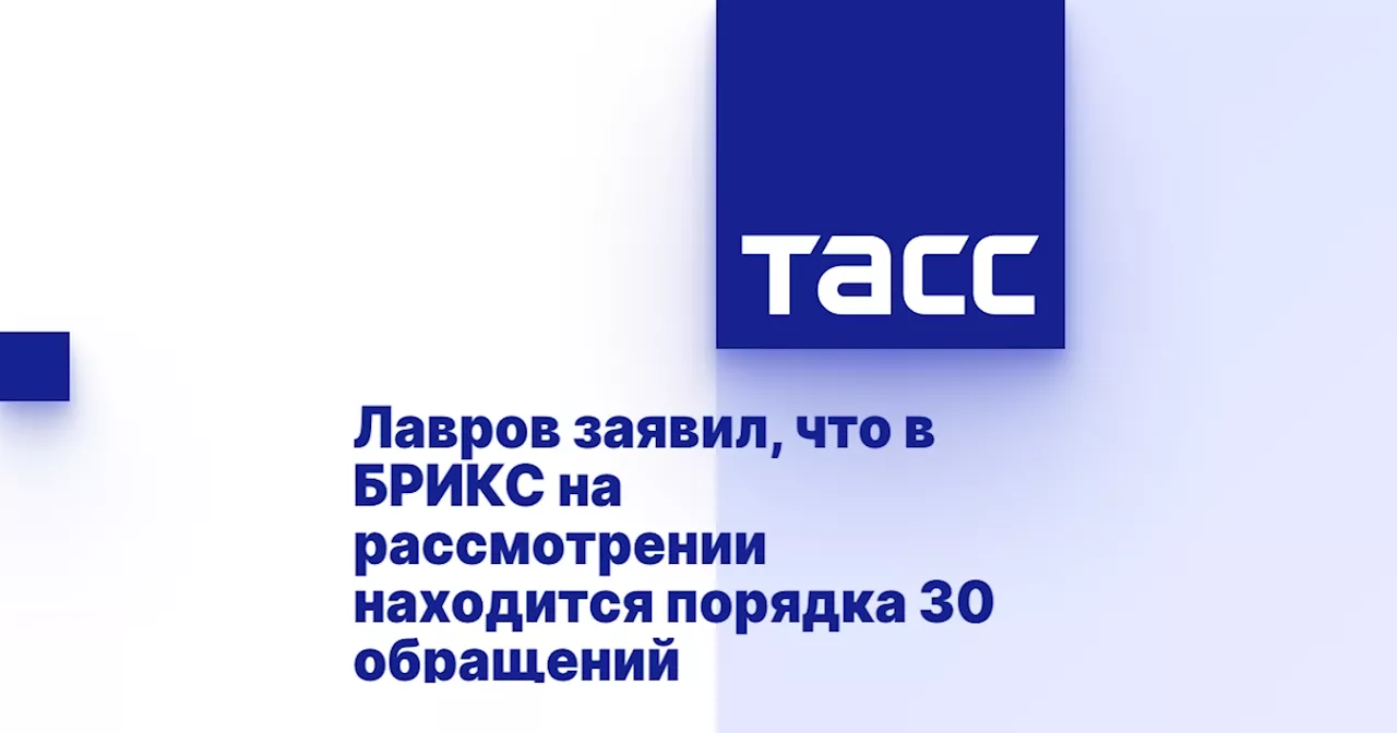 Лавров заявил, что в БРИКС на рассмотрении находится порядка 30 обращений