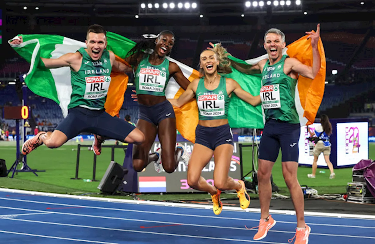 Ireland mixed relay team win gold medal at European Athletics Championships