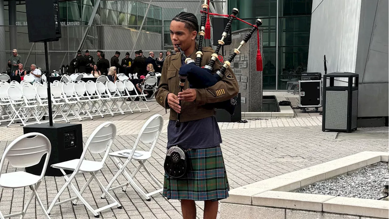 Westerville teen honors WWII heroes with bagpipes at D-Day anniversary in New Orleans