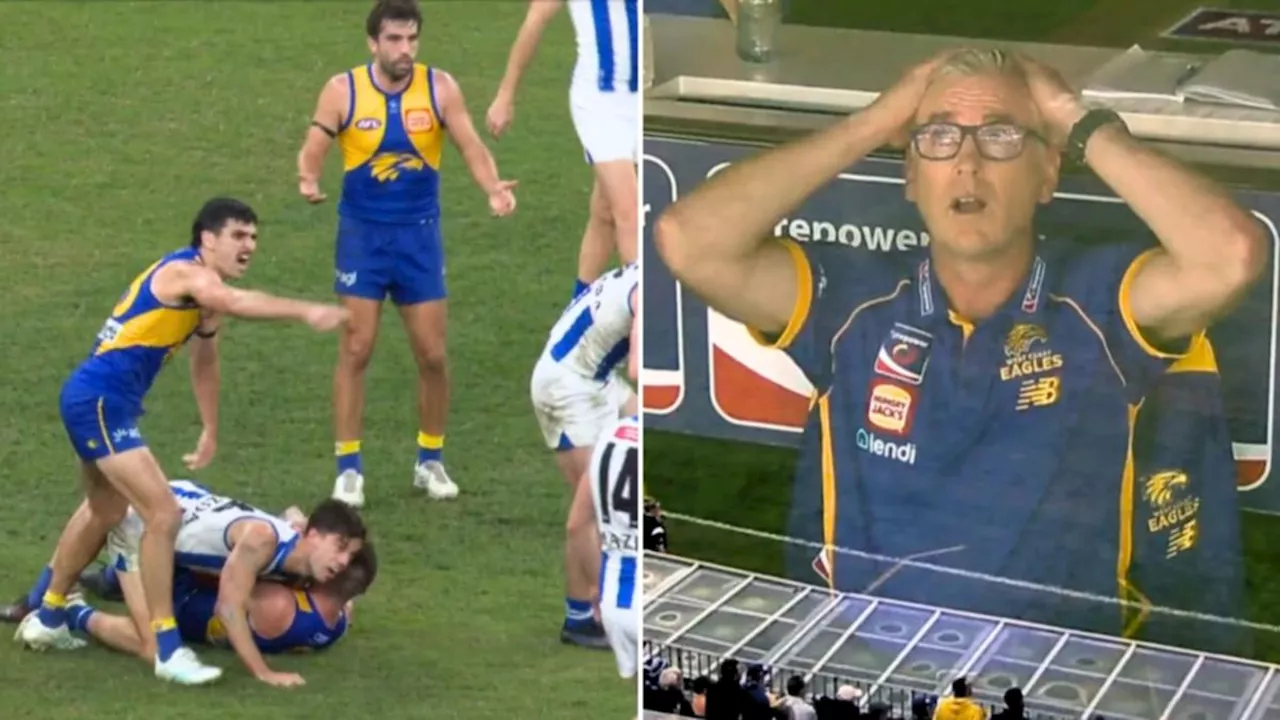 Boos rain down as ‘unbelievable’ call seals West Coast’s dreaded defeat to North Melbourne