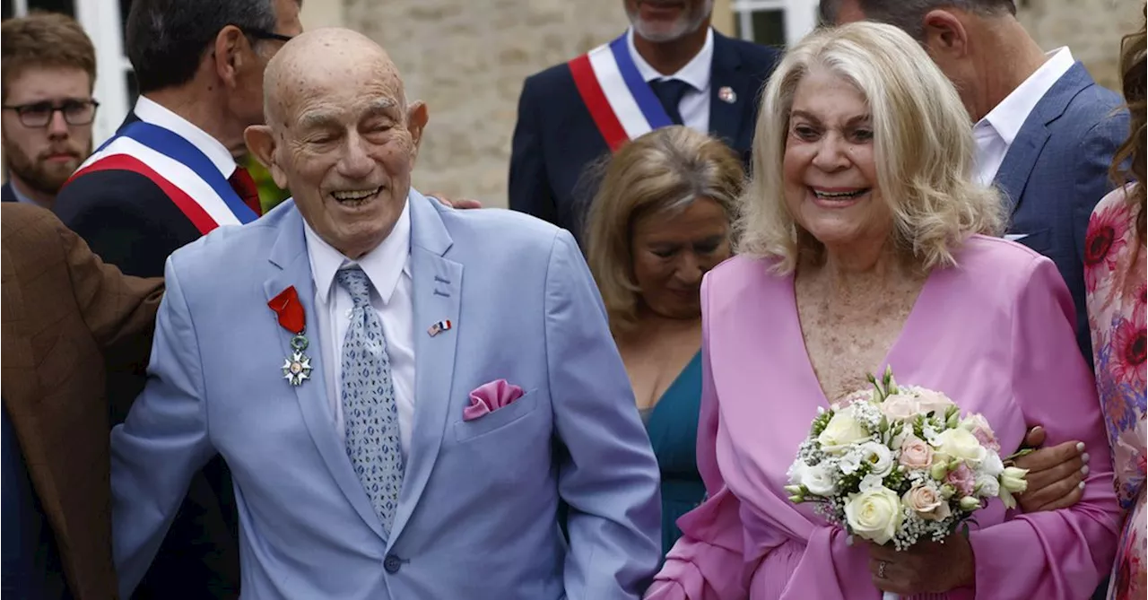 A World War II veteran just married his bride near Normandy's D-Day beaches. He's 100, she's 96