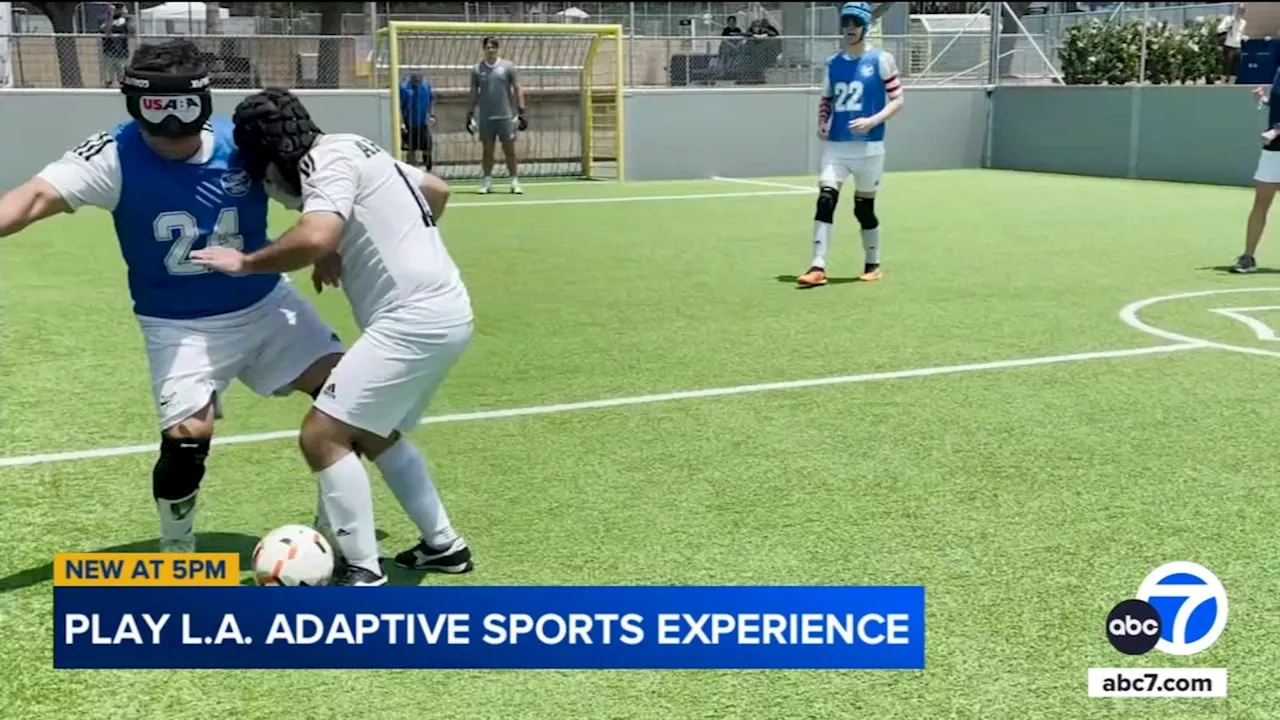 LAUSD students learn blind soccer from members of the first US Blind Soccer National Team