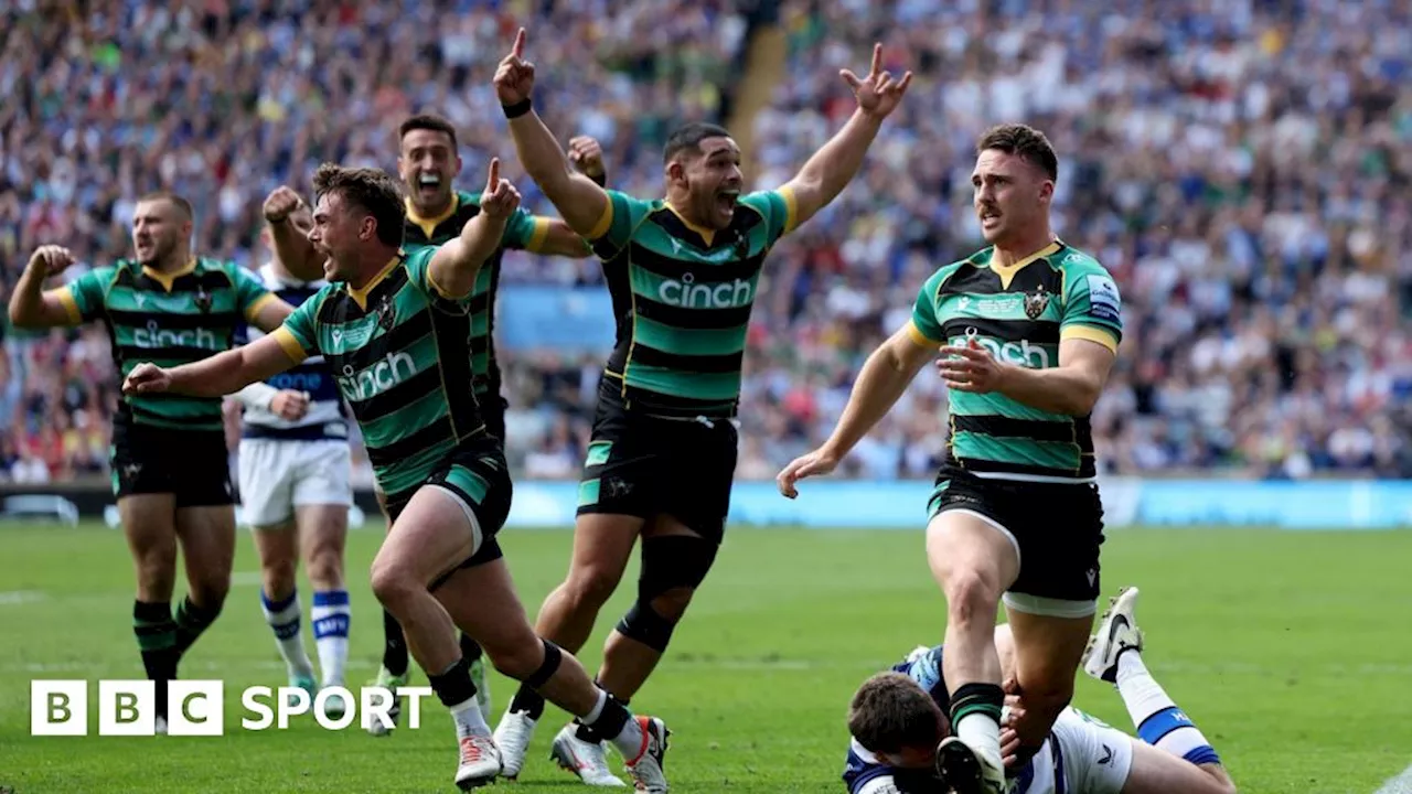 Premiership final: Northampton 25-21 Bath - Saints edge 14-man battlers