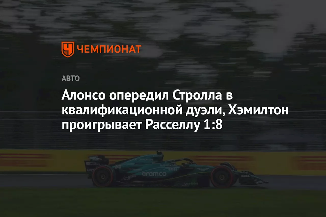 Хэмилтон проигрывает Расселлу 1:8 в квалификационной дуэли, Алонсо опередил Стролла