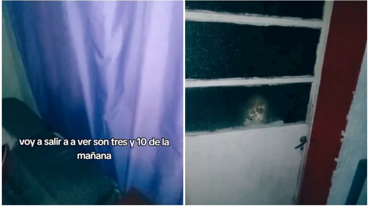 Chico graba una extraña cara, se escondía detrás del video de su puerta: VIDEO