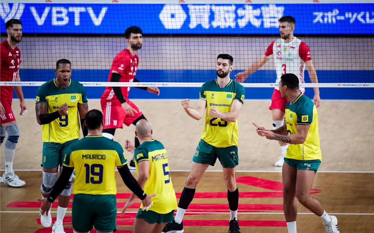 Vôlei: Sob a liderança de Leal, Brasil vence a Polônia pela Liga das Nações