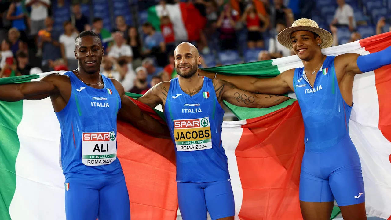 Atletica, notte d’oro per l’Italia: Jacobs, Fabbri e Simonelli sul tetto d’Europa. Ali argento nei 100 metri