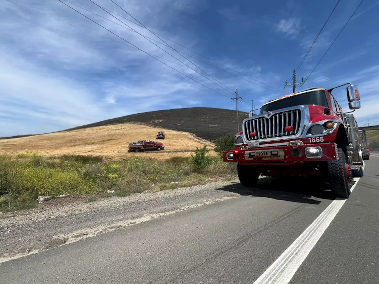 Just after putting out 14,000-acre Corral Fire, crews battle another brush fire in Livermore