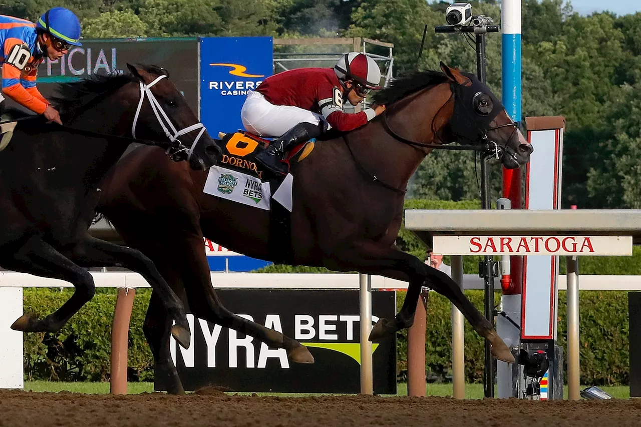 Dornoch pulls off an upset to win the first Belmont Stakes run at Saratoga Race Course