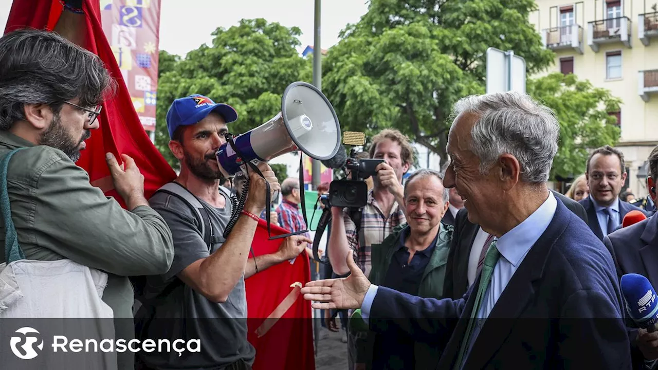 Marcelo lembra 'tragédia' dos incêndios de 2017 e cumprimenta manifestantes pró Palestina