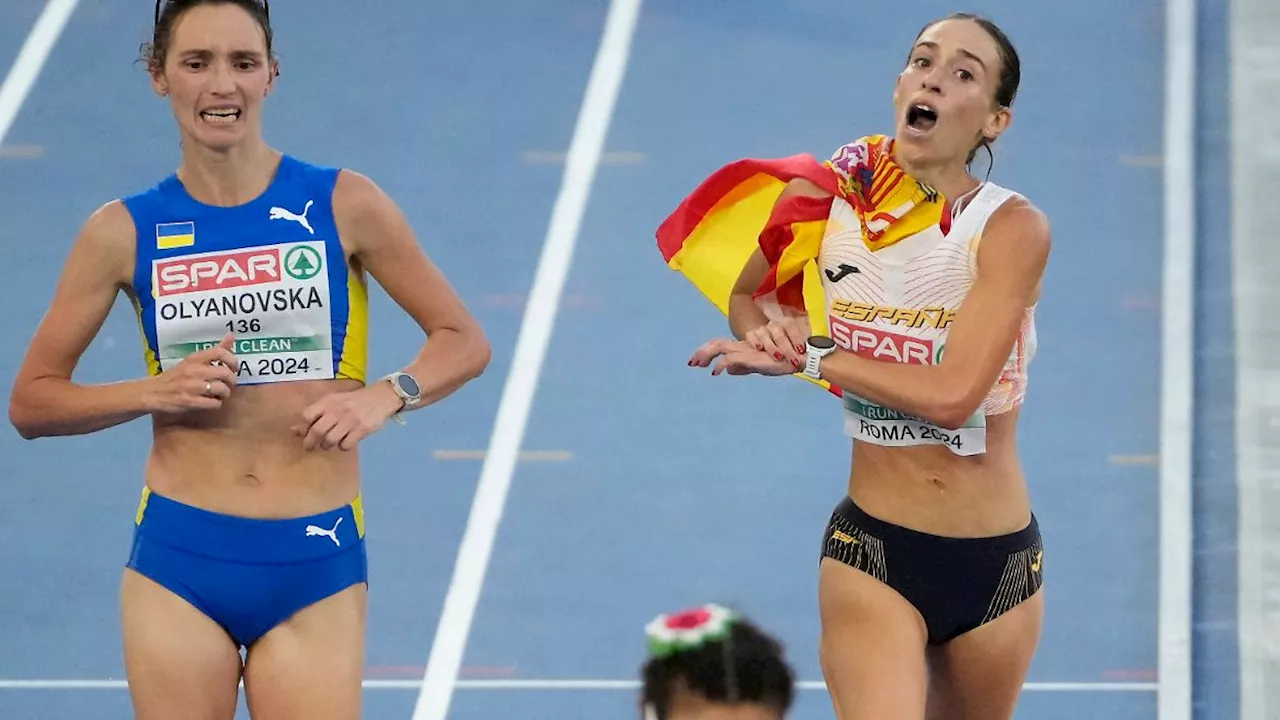 Leichtathletik-EM in Rom: Spanierin Laura Garcia-Caro jubelt schon - dann Drama vor der Ziellinie!