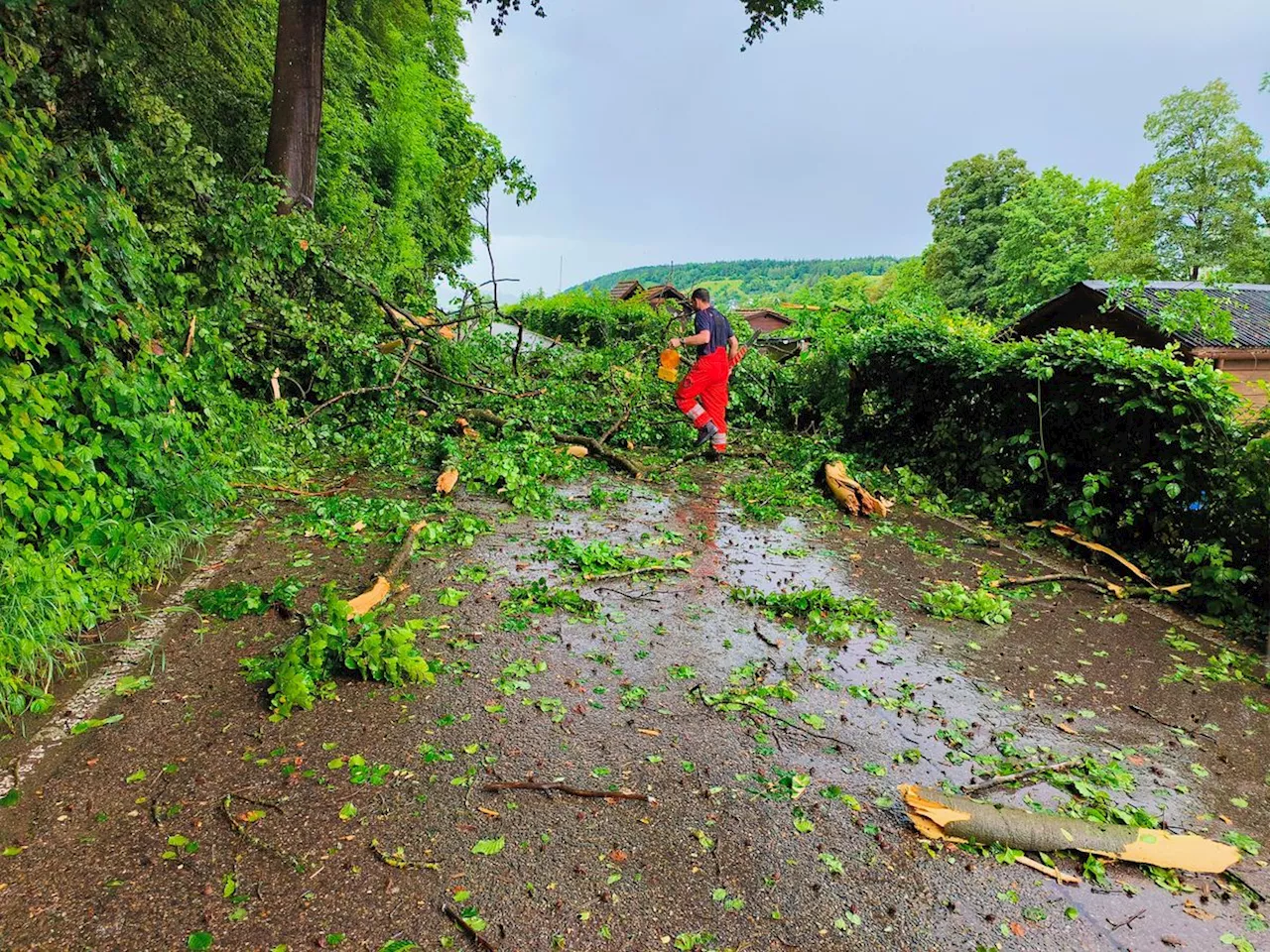 Heftiges Gewitter trifft die Stadt Winterthur