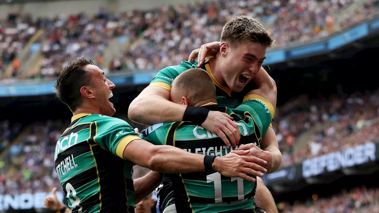 Northampton Saints beat 14-man Bath to win Premiership final