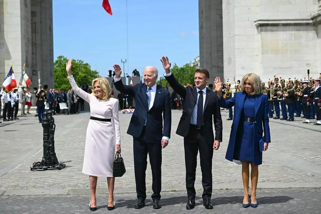 Macron welcomes Biden at Arc de Triomphe