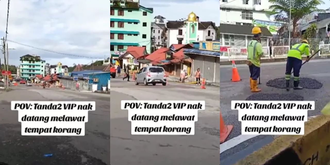 Netizen Applauds Local Govt for Finally Patching up Roads in Cameron Highlands for VIPs