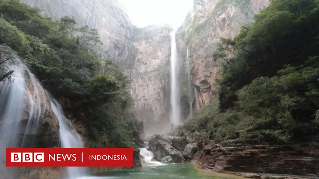 China: Air terjun 'tertinggi' Yuntai yang ternyata mengalir dari pipa memicu kontroversi