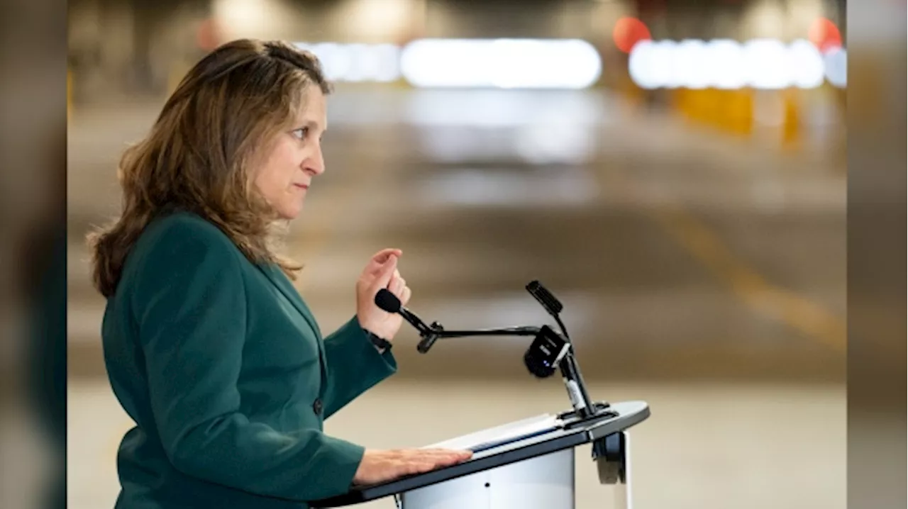 Capital gains proposal presented to Parliament on Monday: Freeland