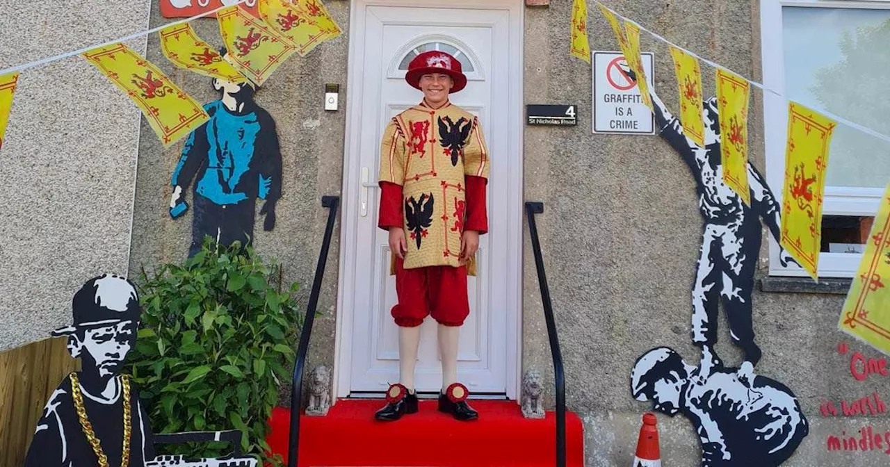 Scots boy transforms garden into incredible Banksy tribute in homage to his hero