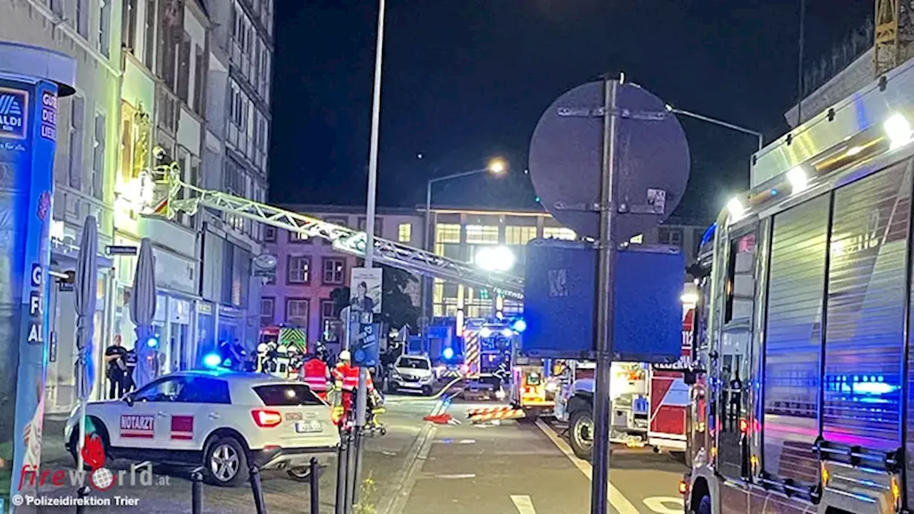 D: Feuerwehr, Polizei und mutiger Bürger verhindern Gebäudebrand in Trier und retten Person aus Lebensgefahr