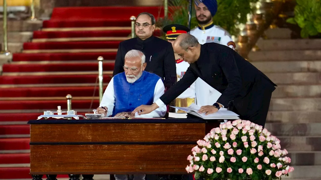 Re-elected Indian PM Narendra Modi sworn in for historic third term