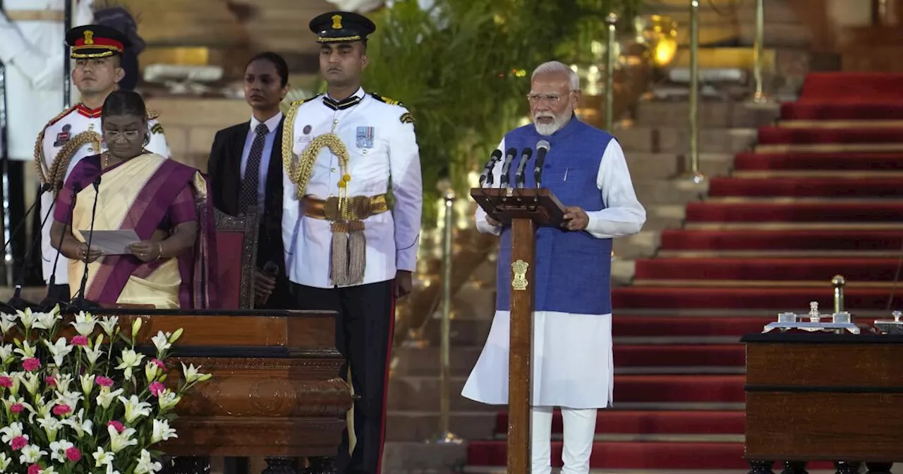 Modi is sworn in for a rare third term as India's prime minister