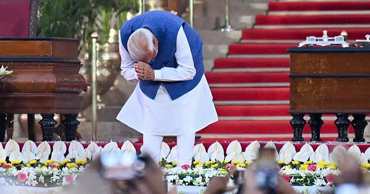 Modi is sworn in for a rare third term as India’s prime minister