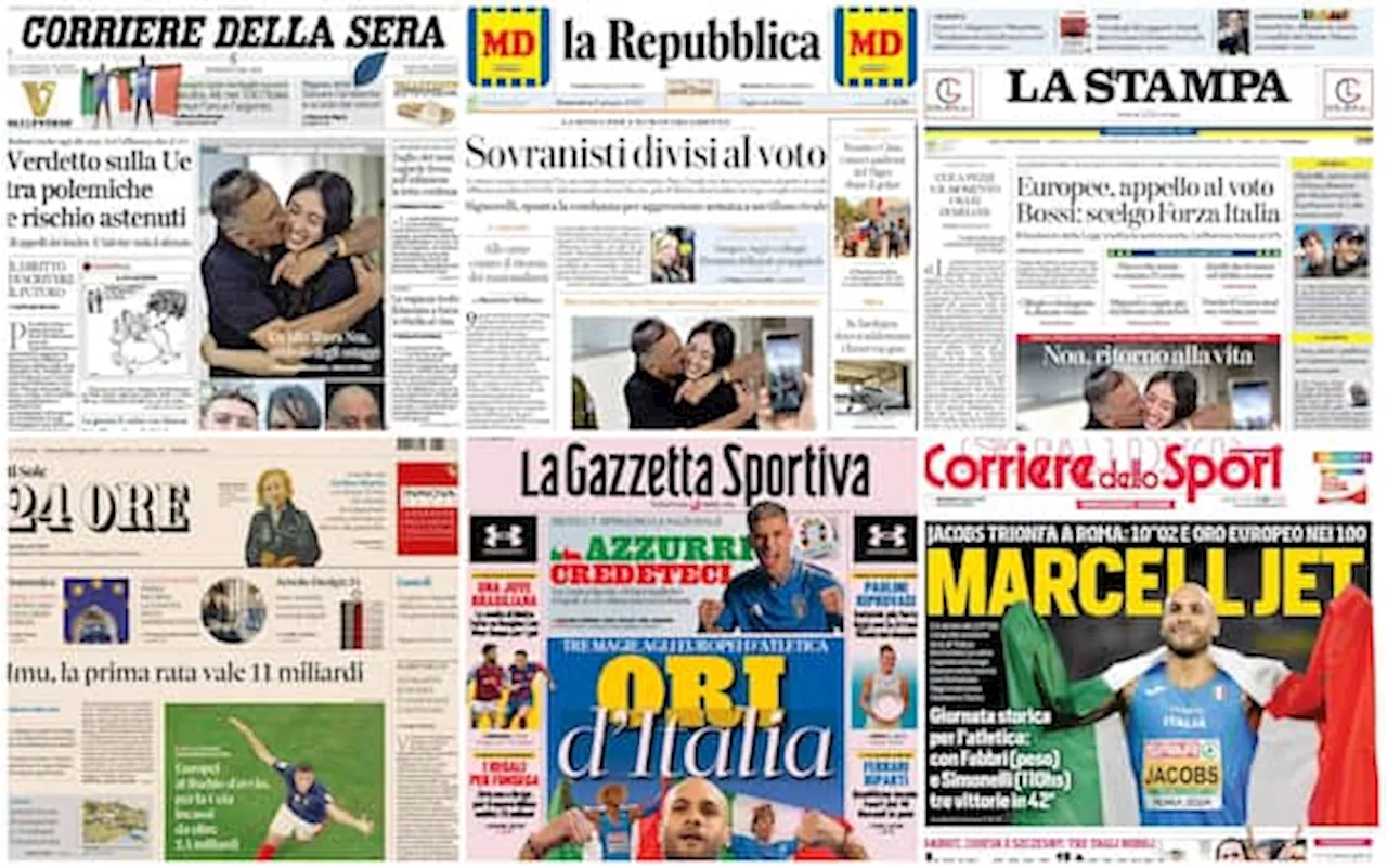 Le prime pagine dei quotidiani di oggi 9 giugno: la rassegna stampa di Sky TG24